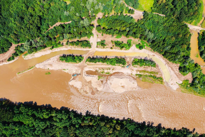 Luftbild einer Mur-Revitalisierung (Foto: Ante Gugic/WWF)